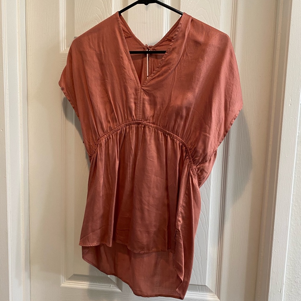 Pink drawstring Lucky Brand blouse